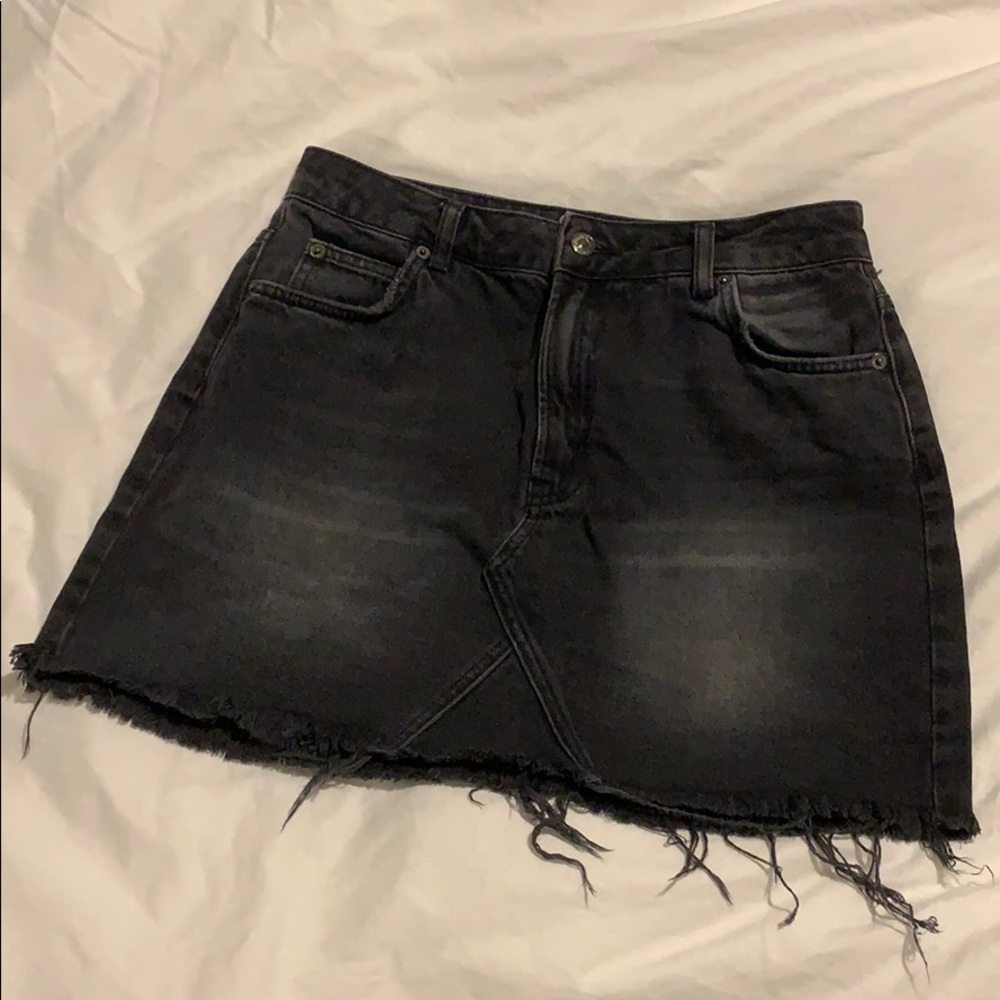 Topshop Moto Black Denim Mini Skirt